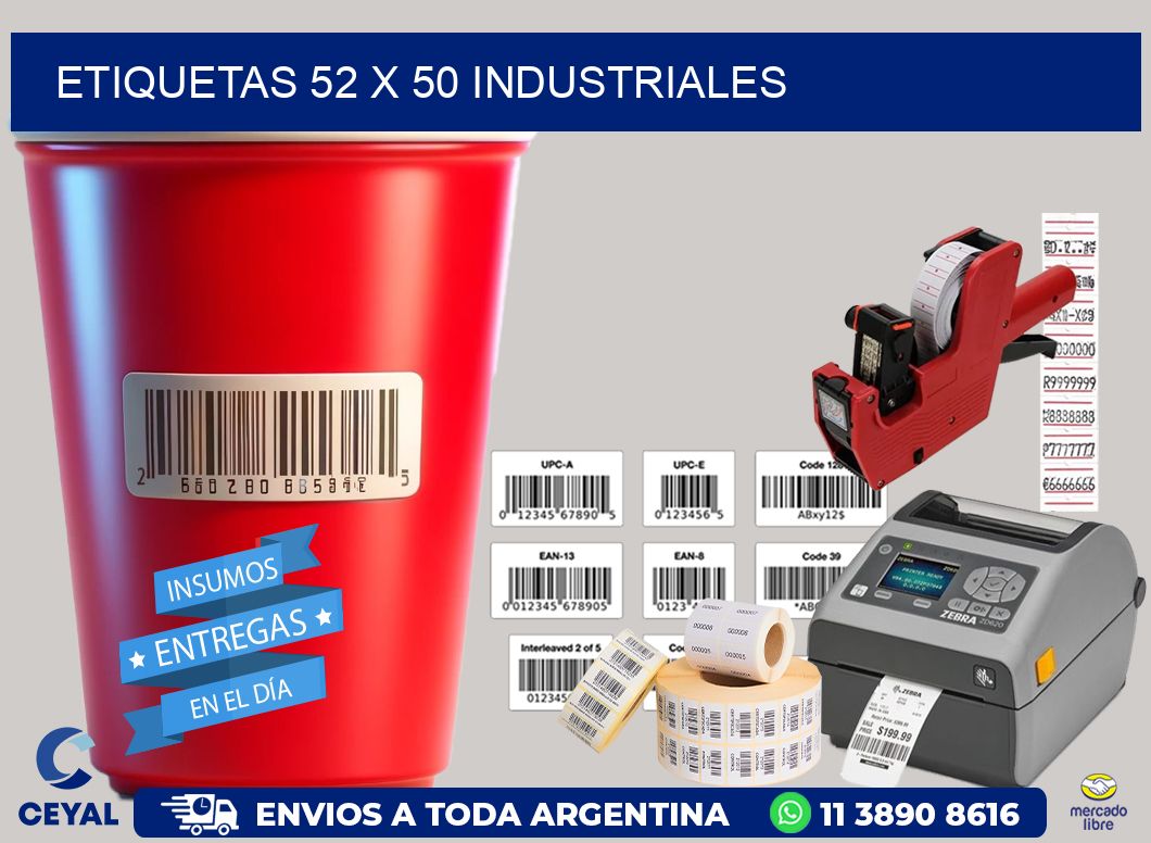 ETIQUETAS 52 x 50 INDUSTRIALES