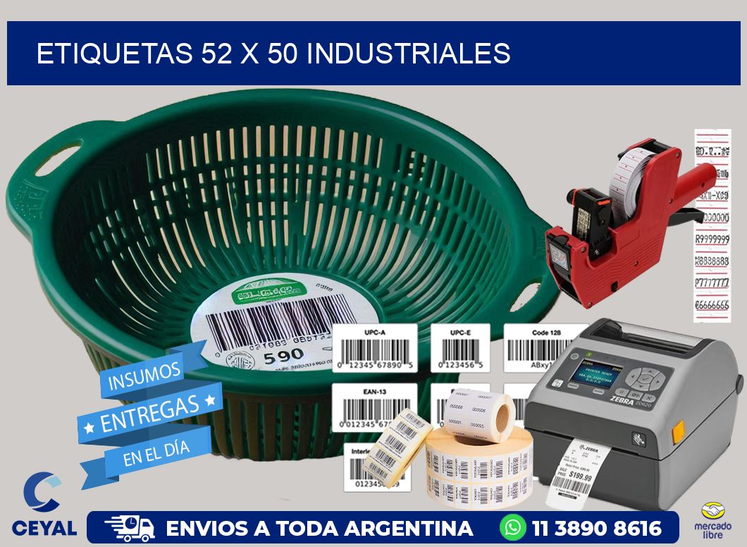 ETIQUETAS 52 x 50 INDUSTRIALES