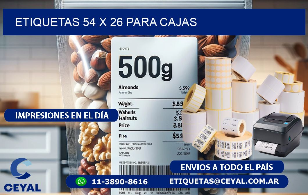 ETIQUETAS 54 x 26 PARA CAJAS