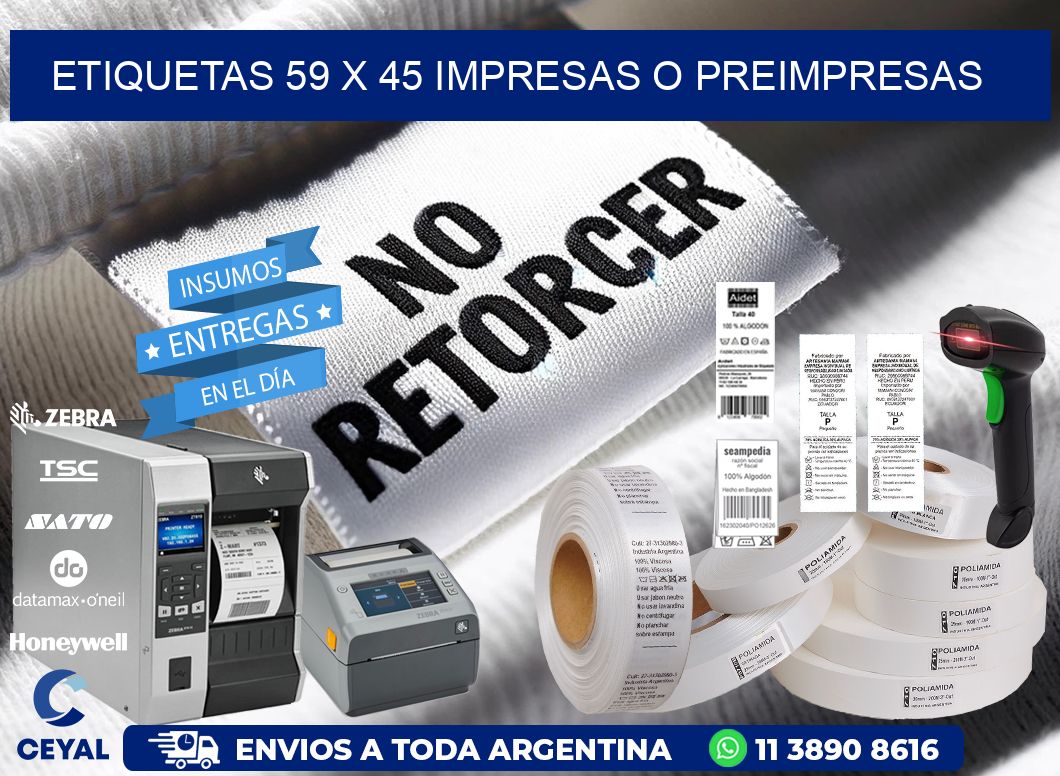 ETIQUETAS 59 x 45 IMPRESAS O PREIMPRESAS