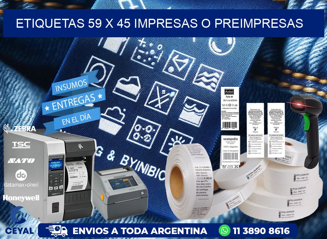 ETIQUETAS 59 x 45 IMPRESAS O PREIMPRESAS