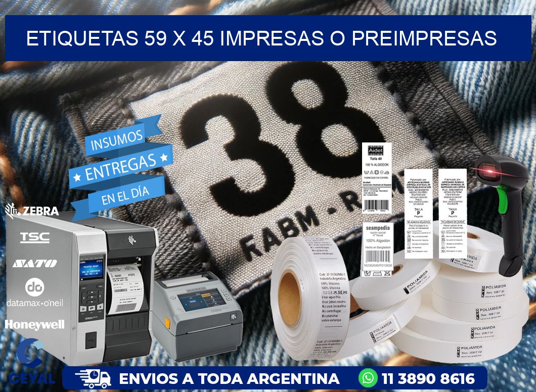 ETIQUETAS 59 x 45 IMPRESAS O PREIMPRESAS