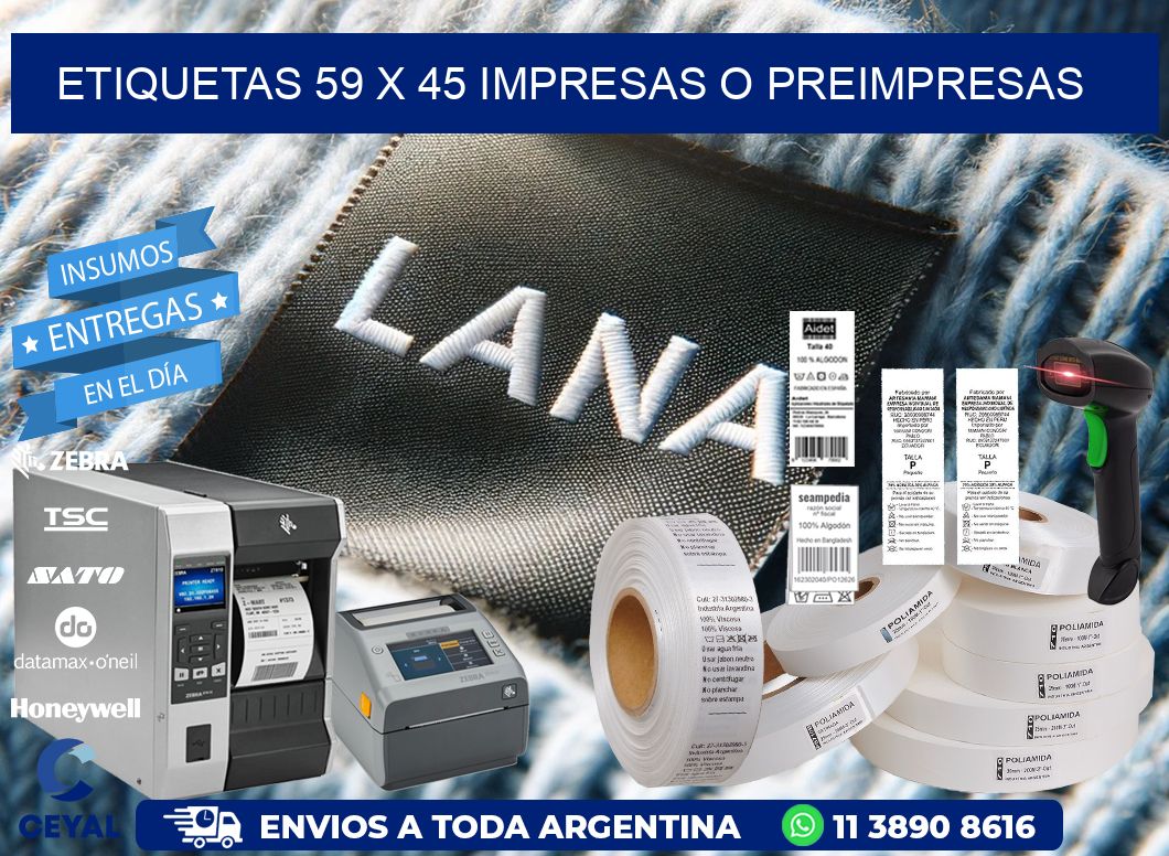 ETIQUETAS 59 x 45 IMPRESAS O PREIMPRESAS