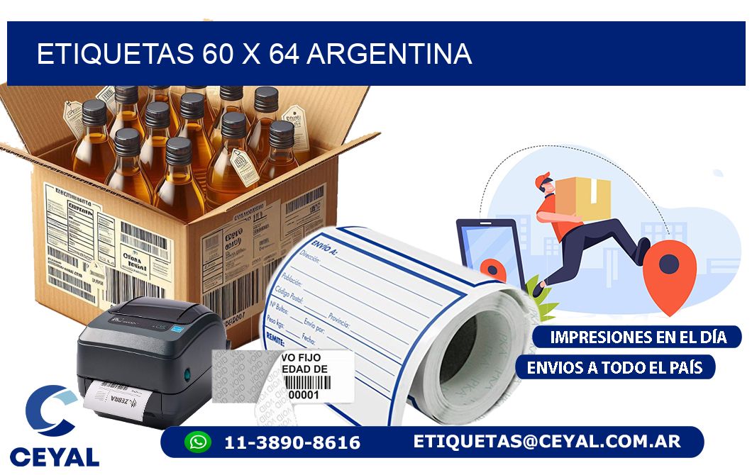 ETIQUETAS 60 x 64 ARGENTINA