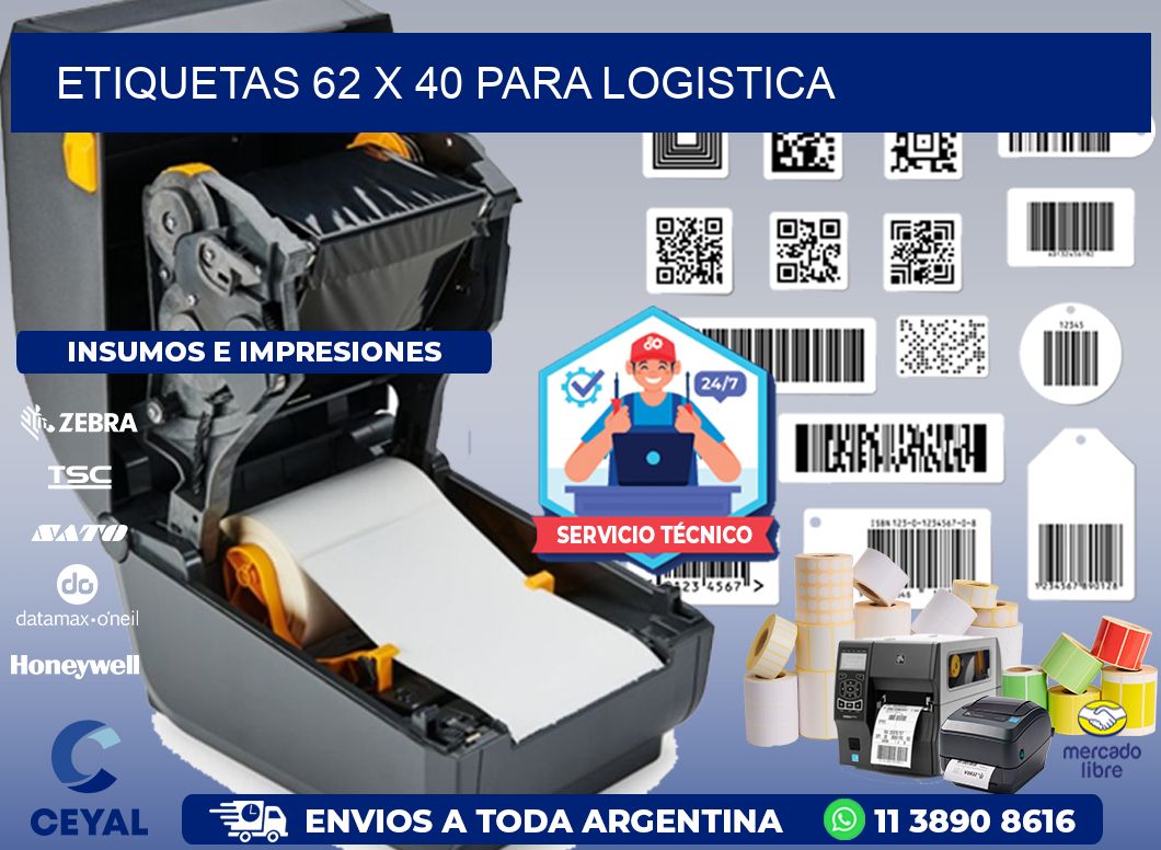 ETIQUETAS 62 x 40 PARA LOGISTICA