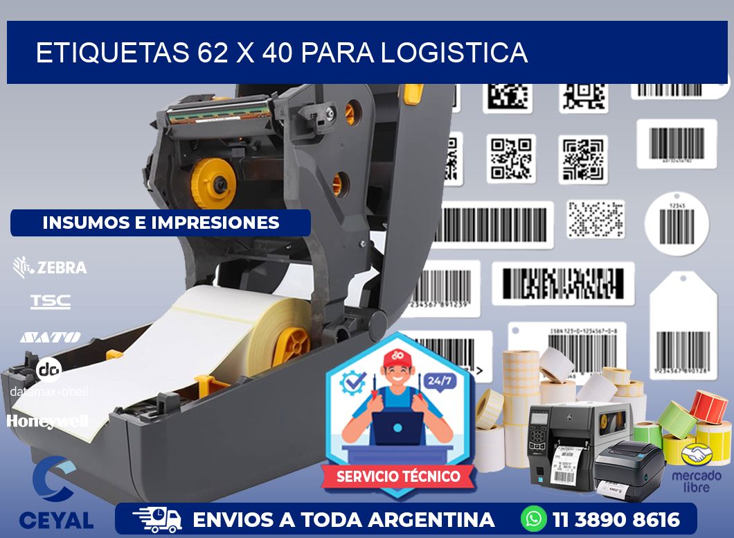 ETIQUETAS 62 x 40 PARA LOGISTICA