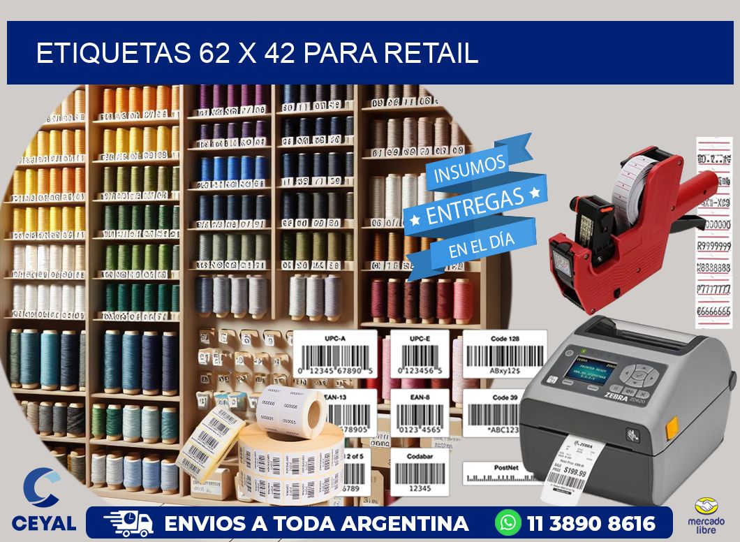 ETIQUETAS 62 x 42 PARA RETAIL