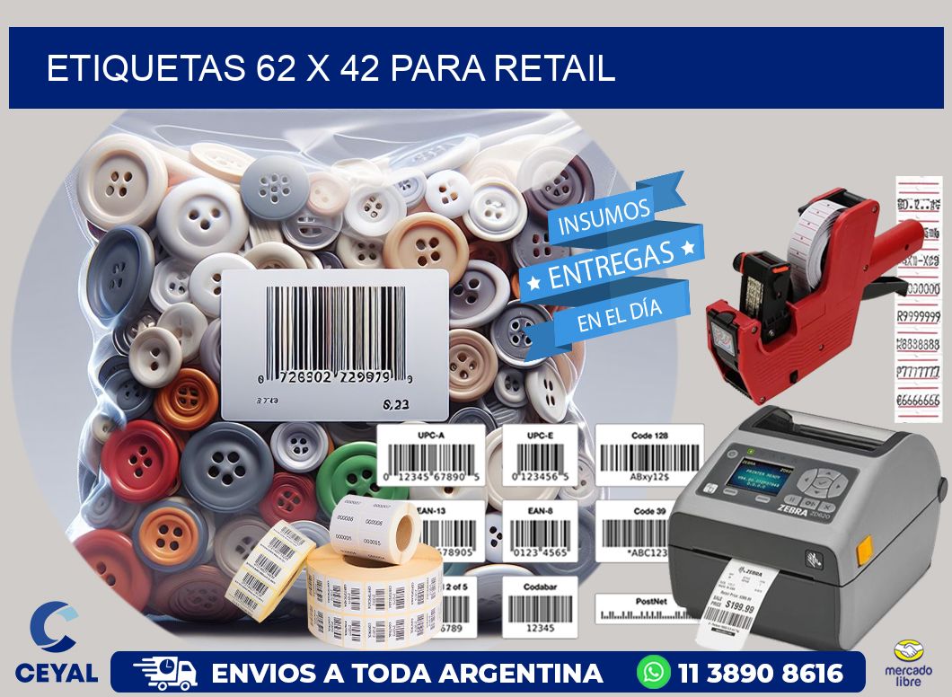 ETIQUETAS 62 x 42 PARA RETAIL