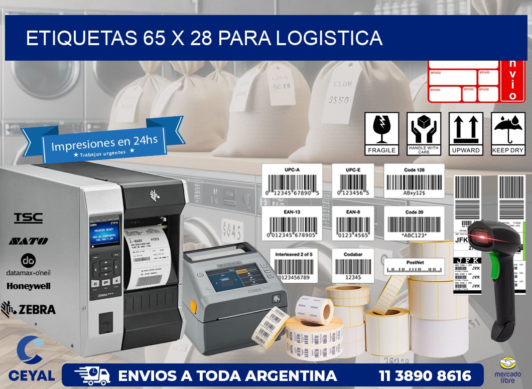 ETIQUETAS 65 x 28 PARA LOGISTICA