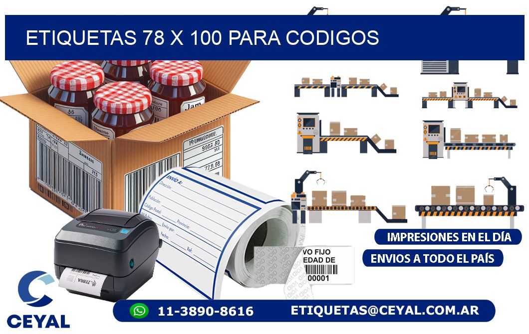 ETIQUETAS 78 x 100 PARA CODIGOS