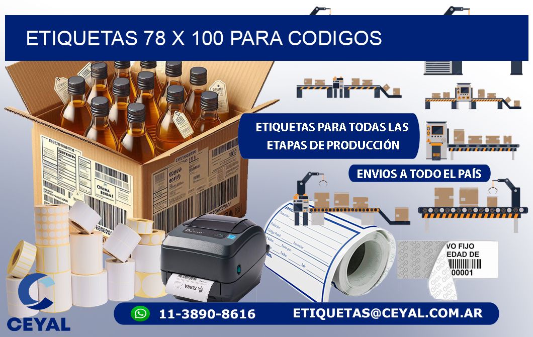 ETIQUETAS 78 x 100 PARA CODIGOS