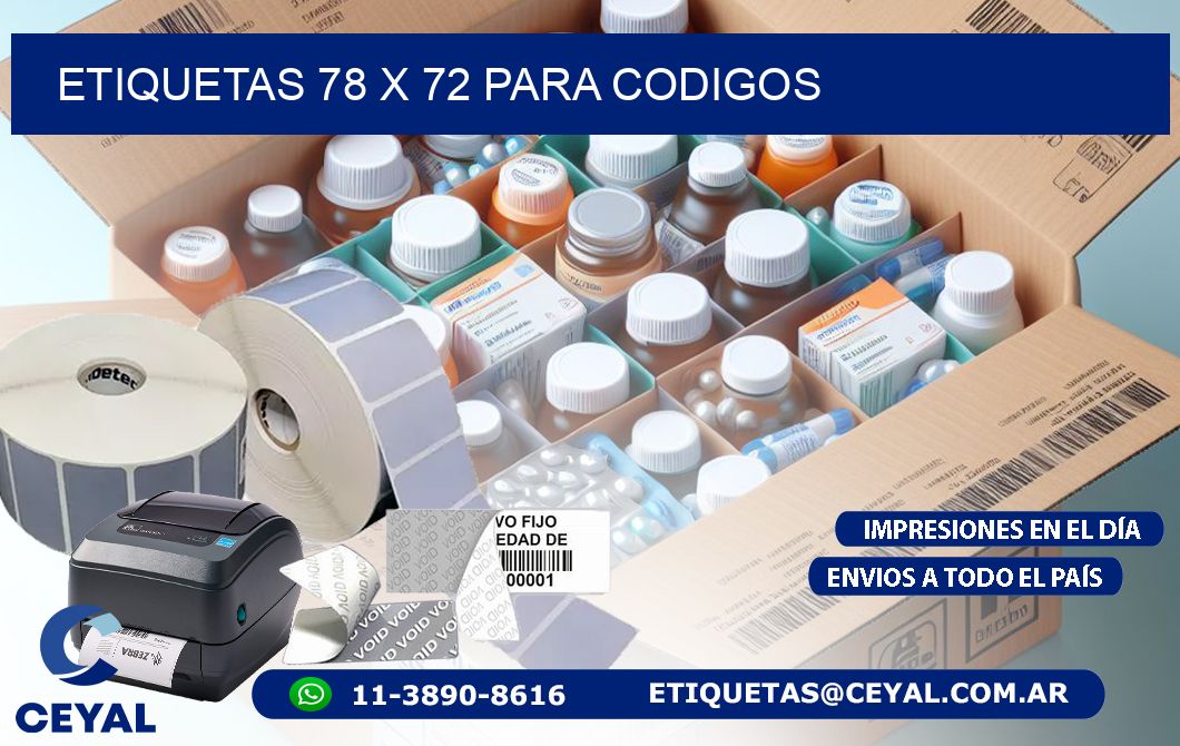 ETIQUETAS 78 x 72 PARA CODIGOS