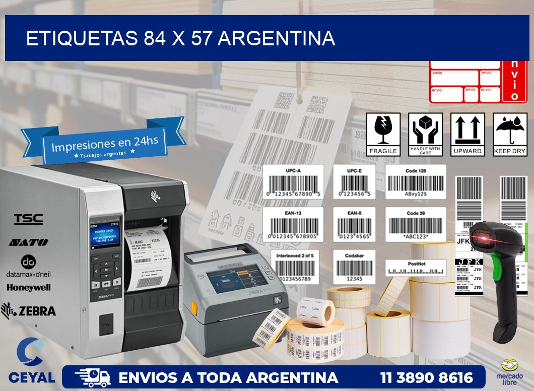 ETIQUETAS 84 x 57 ARGENTINA