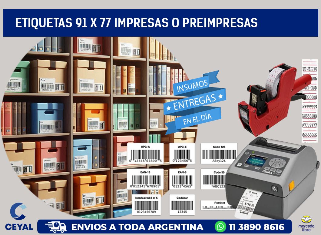 ETIQUETAS 91 x 77 IMPRESAS O PREIMPRESAS