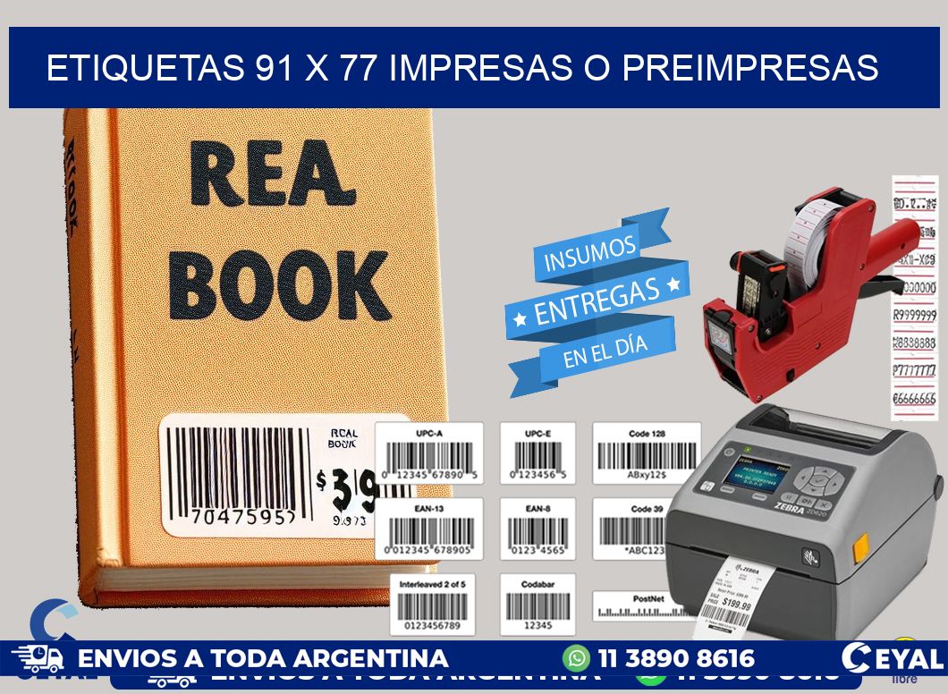 ETIQUETAS 91 x 77 IMPRESAS O PREIMPRESAS