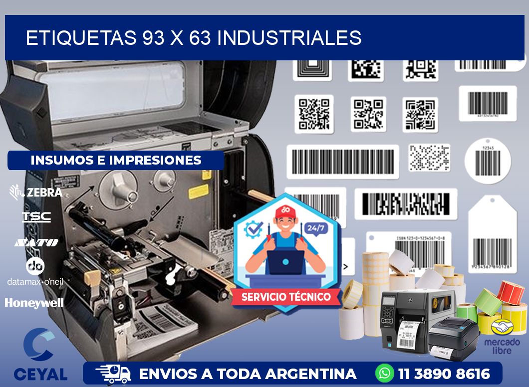 ETIQUETAS 93 x 63 INDUSTRIALES