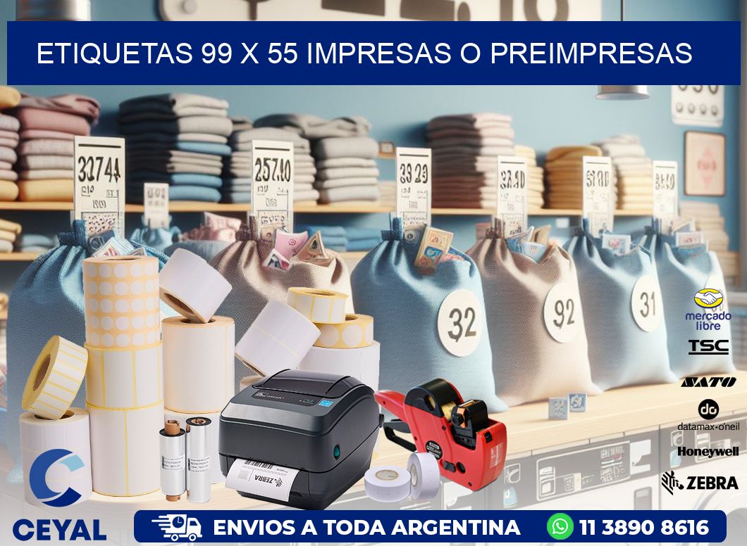 ETIQUETAS 99 x 55 IMPRESAS O PREIMPRESAS