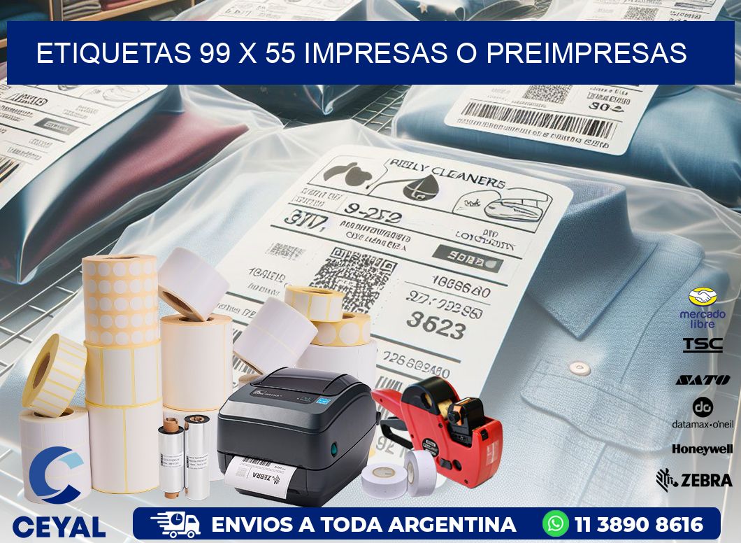 ETIQUETAS 99 x 55 IMPRESAS O PREIMPRESAS