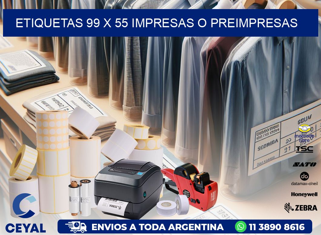 ETIQUETAS 99 x 55 IMPRESAS O PREIMPRESAS