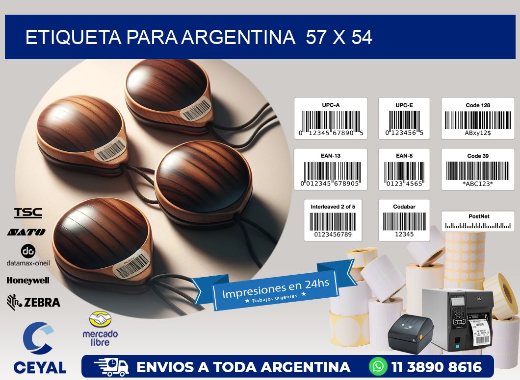 etiqueta para Argentina  57 x 54