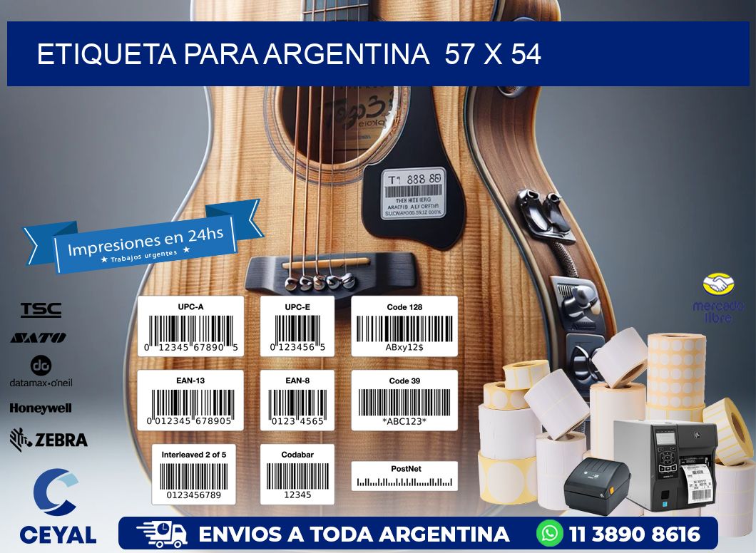 etiqueta para Argentina  57 x 54