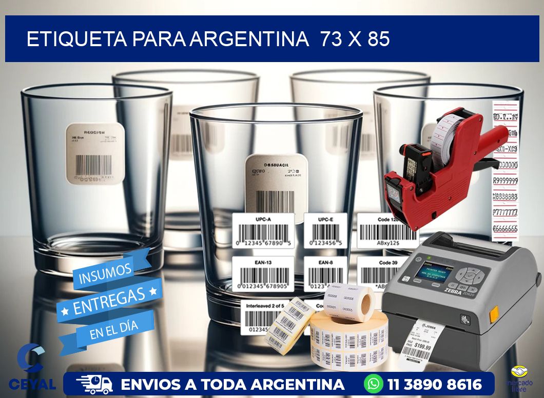 etiqueta para Argentina  73 x 85