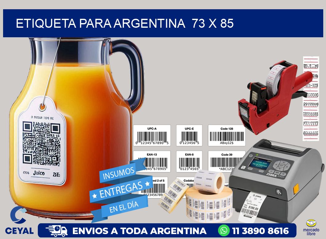 etiqueta para Argentina  73 x 85