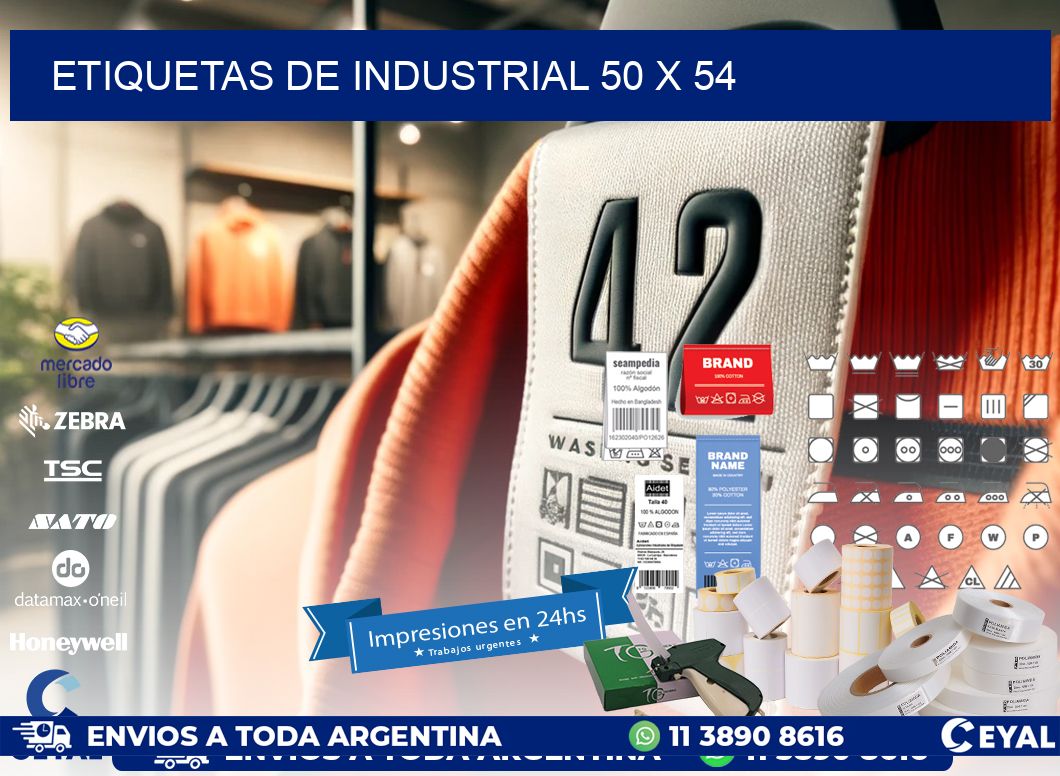 etiquetas de industrial 50 x 54