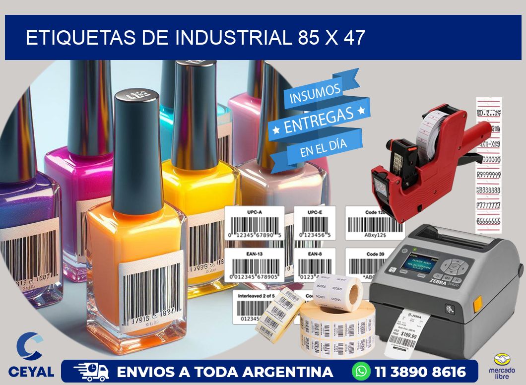 etiquetas de industrial 85 x 47