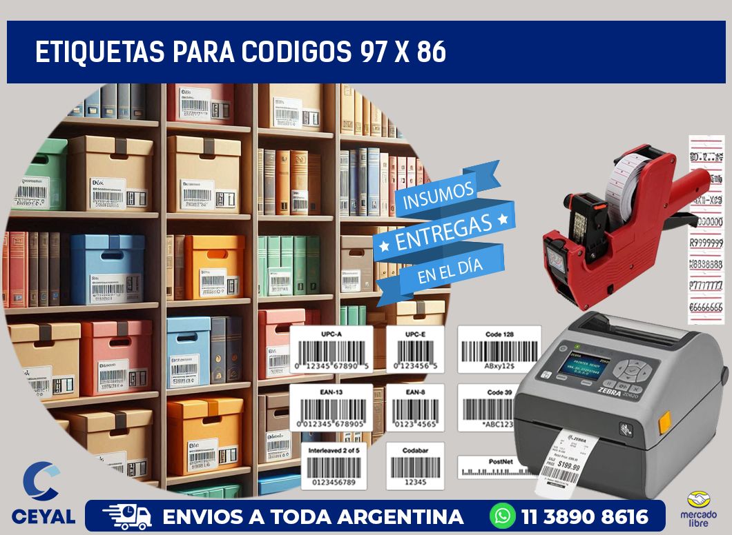 etiquetas para codigos 97 x 86