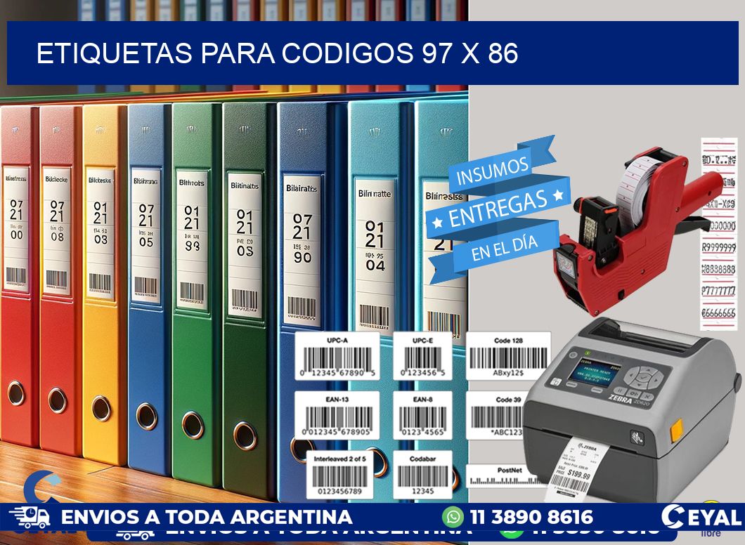 etiquetas para codigos 97 x 86