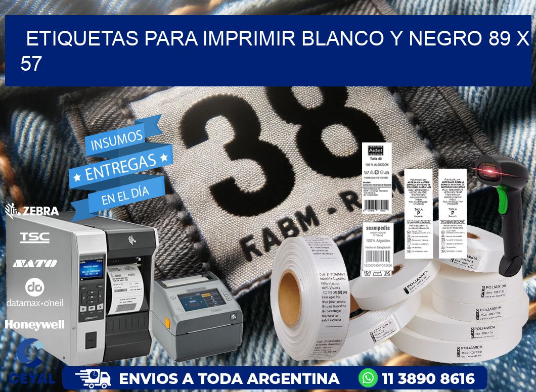 etiquetas para imprimir blanco y negro 89 x 57