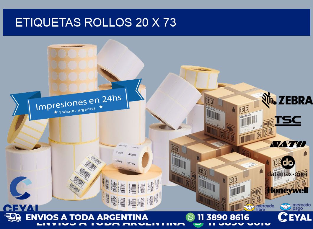 etiquetas rollos 20 x 73