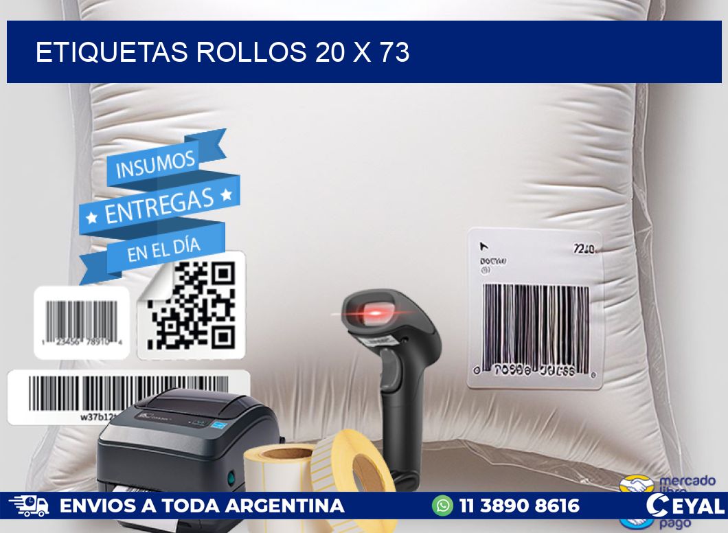 etiquetas rollos 20 x 73