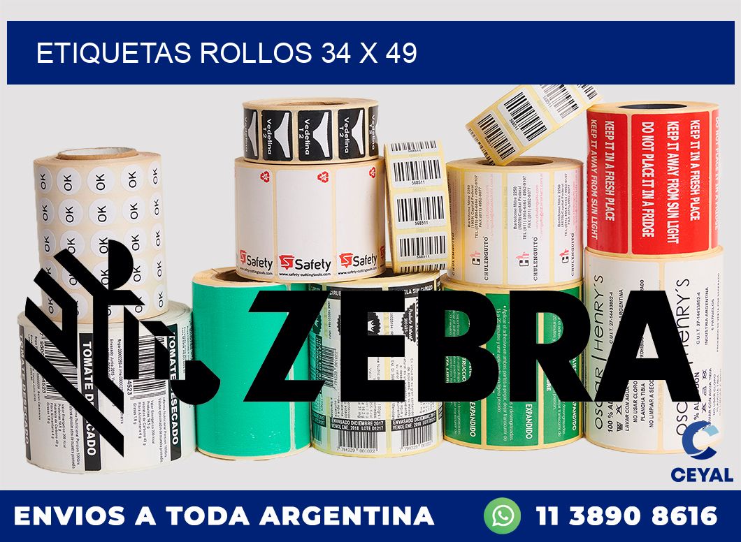 etiquetas rollos 34 x 49