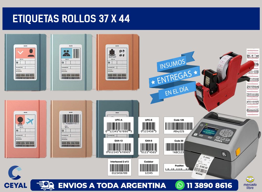 etiquetas rollos 37 x 44