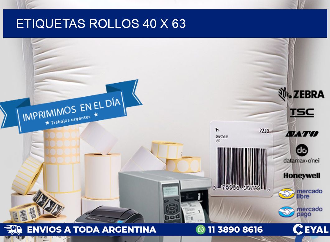 etiquetas rollos 40 x 63