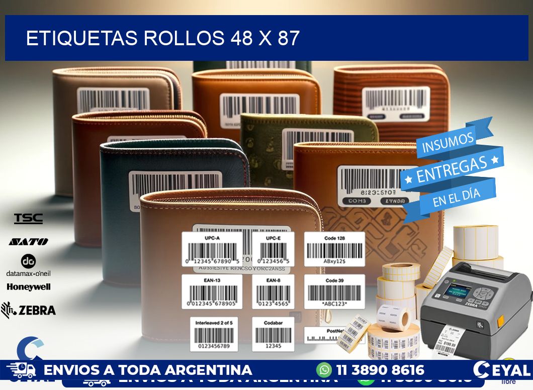 etiquetas rollos 48 x 87