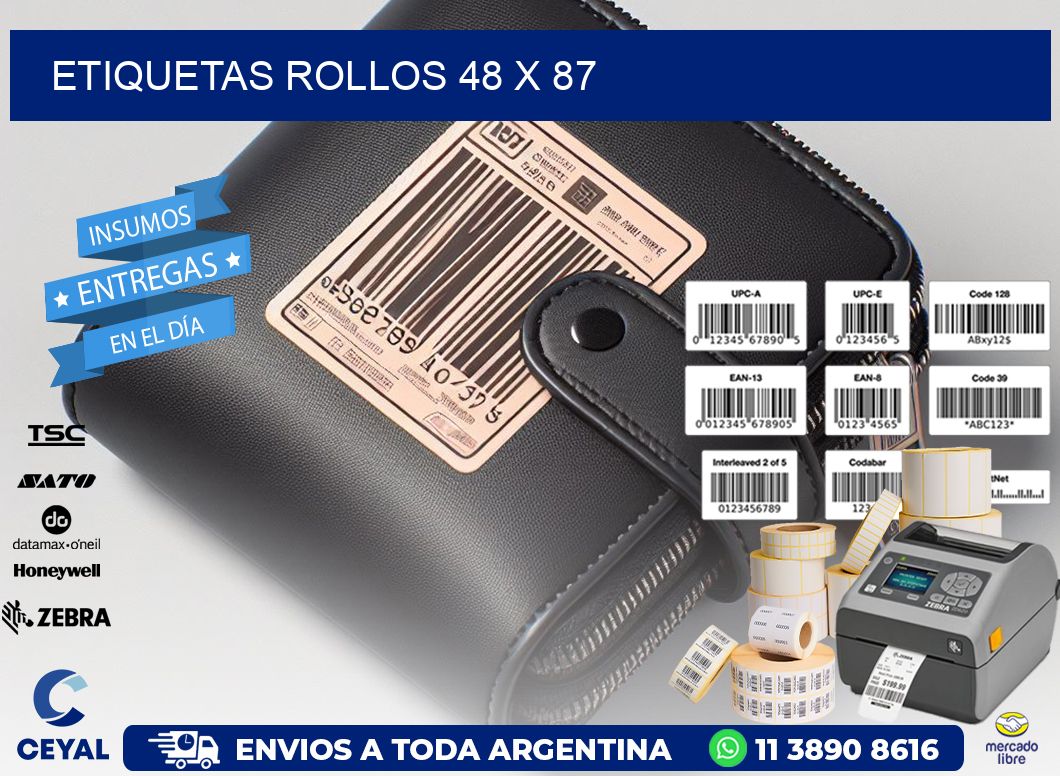 etiquetas rollos 48 x 87