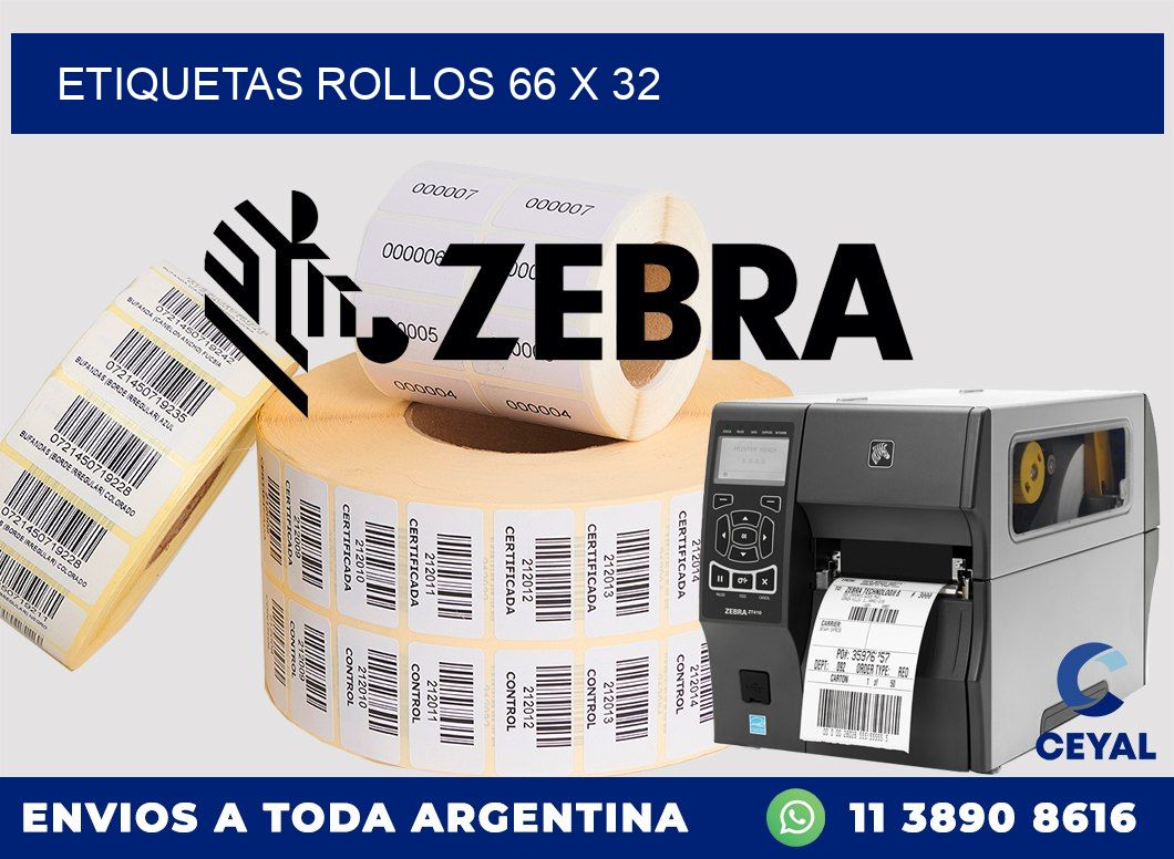 etiquetas rollos 66 x 32