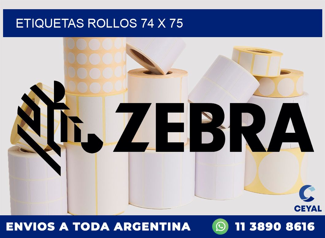 etiquetas rollos 74 x 75