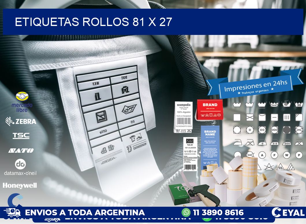 etiquetas rollos 81 x 27