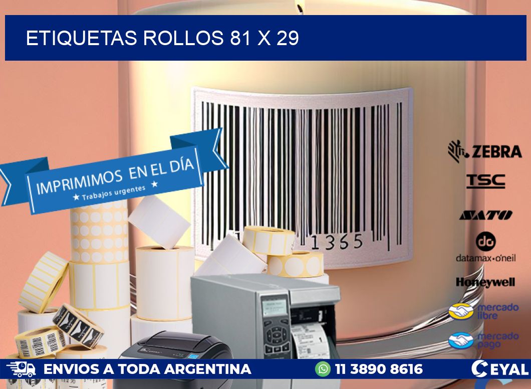 etiquetas rollos 81 x 29