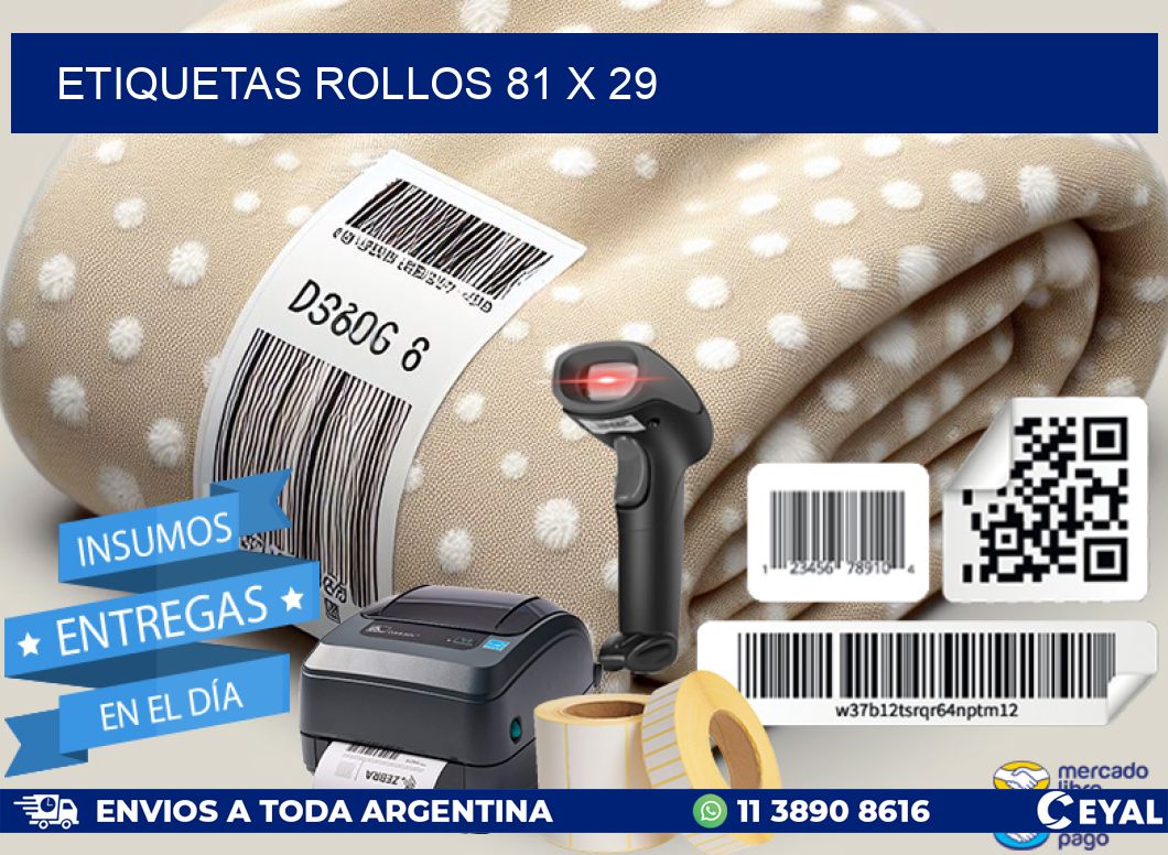 etiquetas rollos 81 x 29