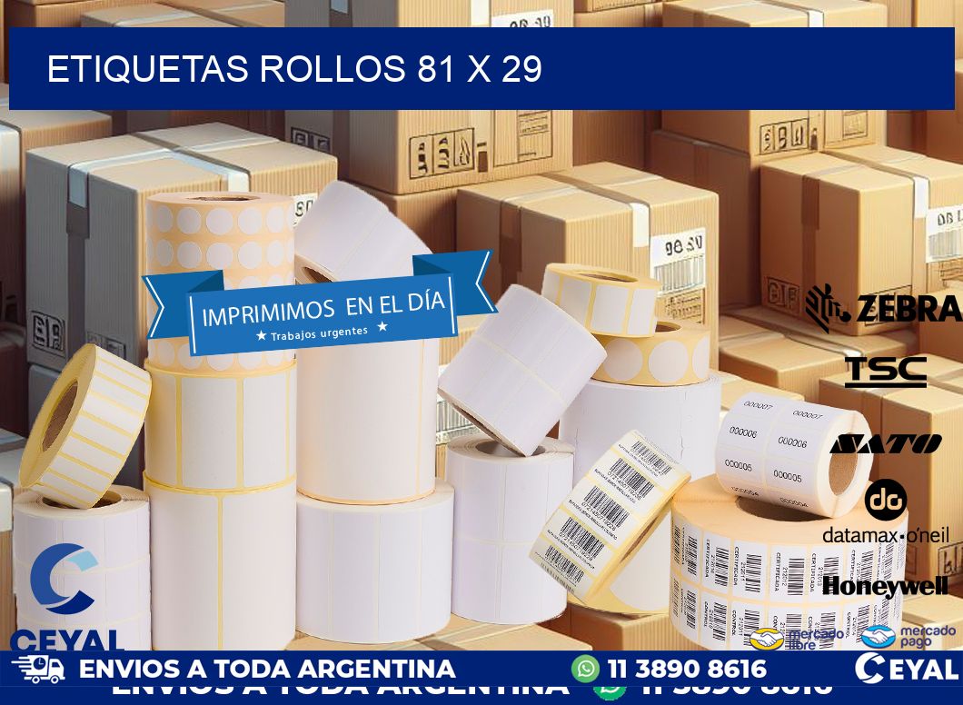 etiquetas rollos 81 x 29