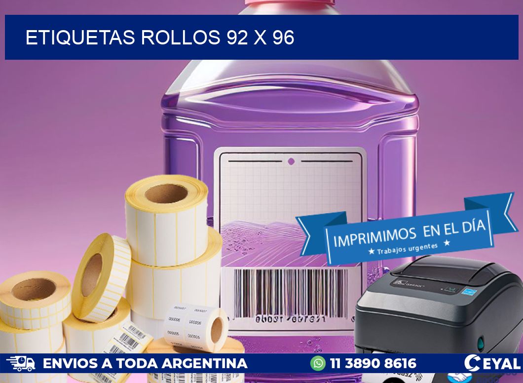 etiquetas rollos 92 x 96