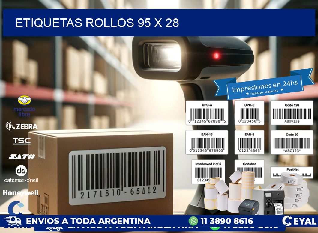 etiquetas rollos 95 x 28