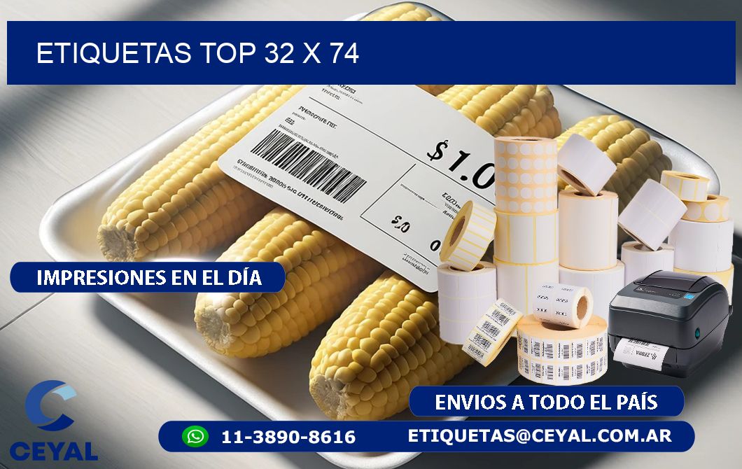 etiquetas top 32 x 74