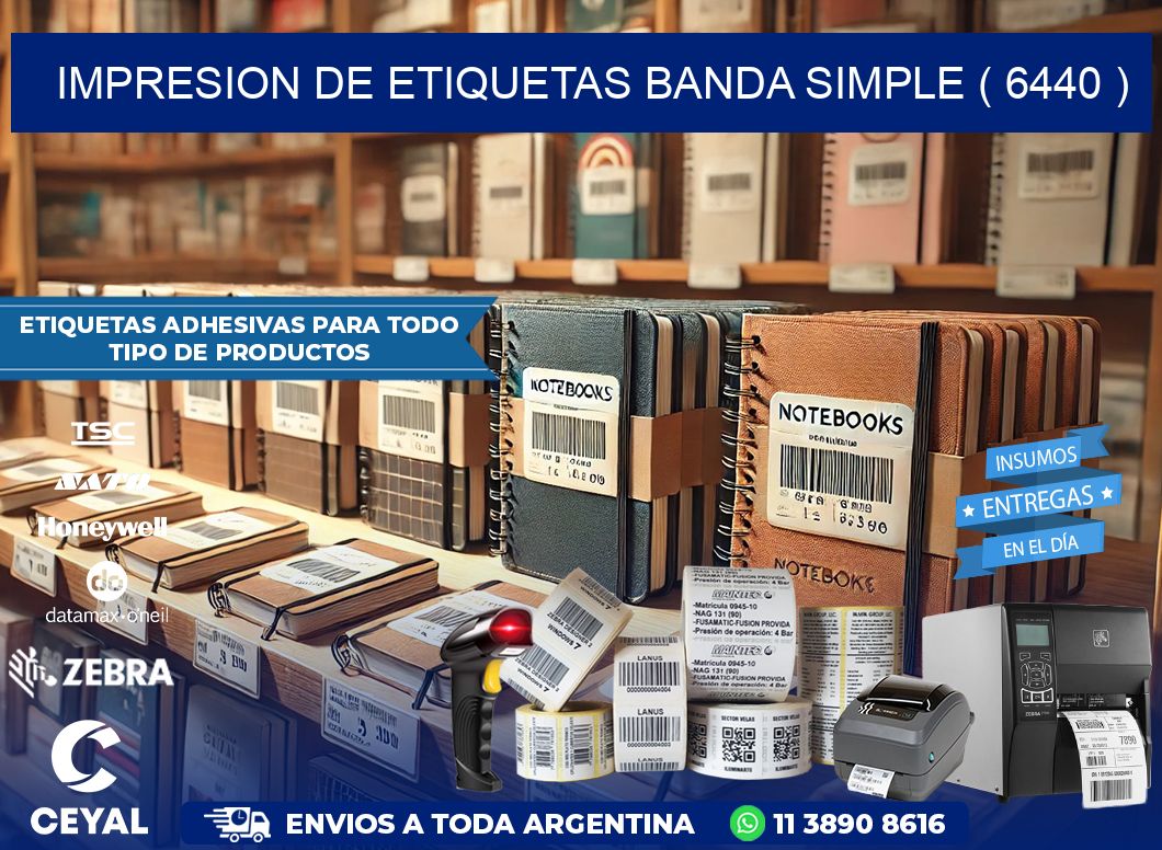 impresion de etiquetas banda simple ( 6440 )