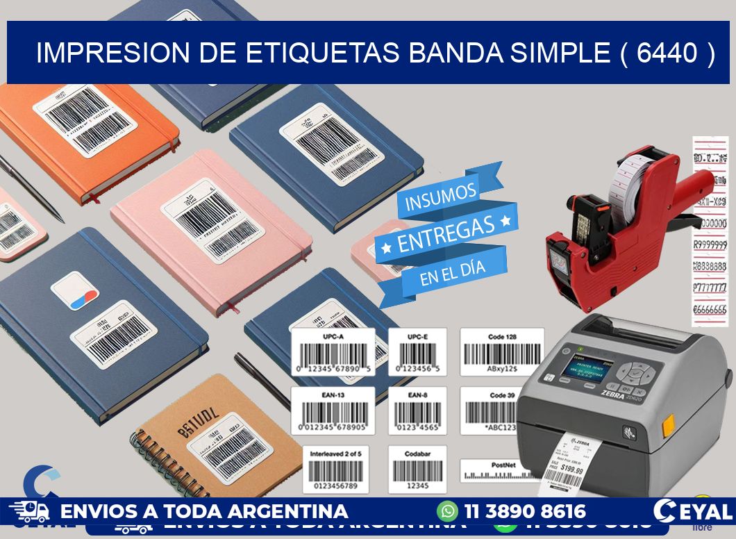 impresion de etiquetas banda simple ( 6440 )